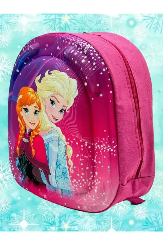 Kız Çocuk Anaokulu Kreş 3d Kabartma Eva Baskılı 2-6 Yaş Günlük Okul ve Sırt Çantası-Elsa Kardeşler - 3