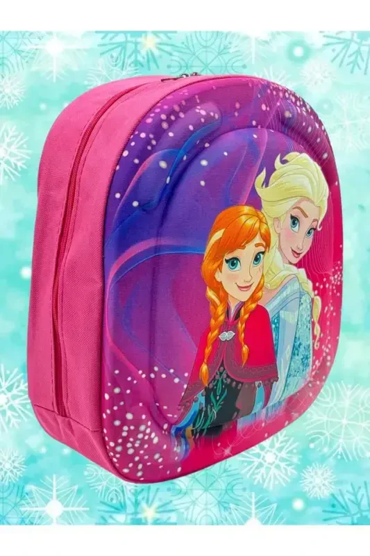 Kız Çocuk Anaokulu Kreş 3d Kabartma Eva Baskılı 2-6 Yaş Günlük Okul ve Sırt Çantası-Elsa Kardeşler - 4