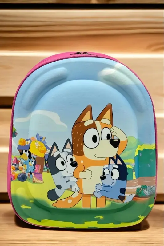 Kız Çocuk Anaokulu Kreş 3d Kabartma Eva Baskılı 2-6 Yaş Günlük Okul ve Sırt Çantası - Bluey-2 - 6