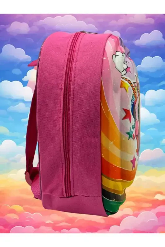 Kız Çocuk Anaokulu Kreş 3d Kabartma Eva Baskılı 2-6 Yaş Günlük Okul ve Sırt Çantası-Unicorn - 4