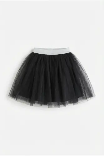 Kız Çocuk Astarlı Kabarık Tütü Etek, 23 Nisan Doğum Günü Tütü Etek-Siyah 