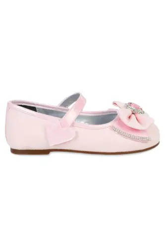 Kız Çocuk Babet Ayakkabı 31-35 Numara Pudra-Pudra - 8