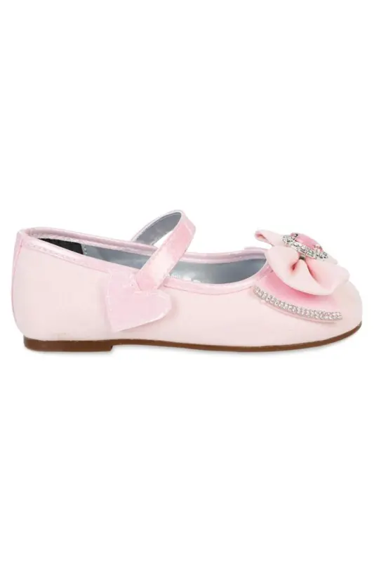 Kız Çocuk Babet Ayakkabı 31-35 Numara Pudra-Pudra - 8