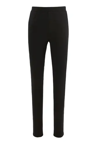 Kız Çocuk Basic Dokuma Tayt Pantolon???????-Siyah - 1