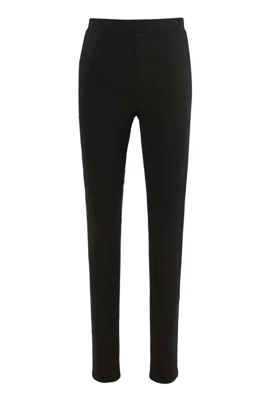 Kız Çocuk Basic Dokuma Tayt Pantolon???????-Siyah - 1