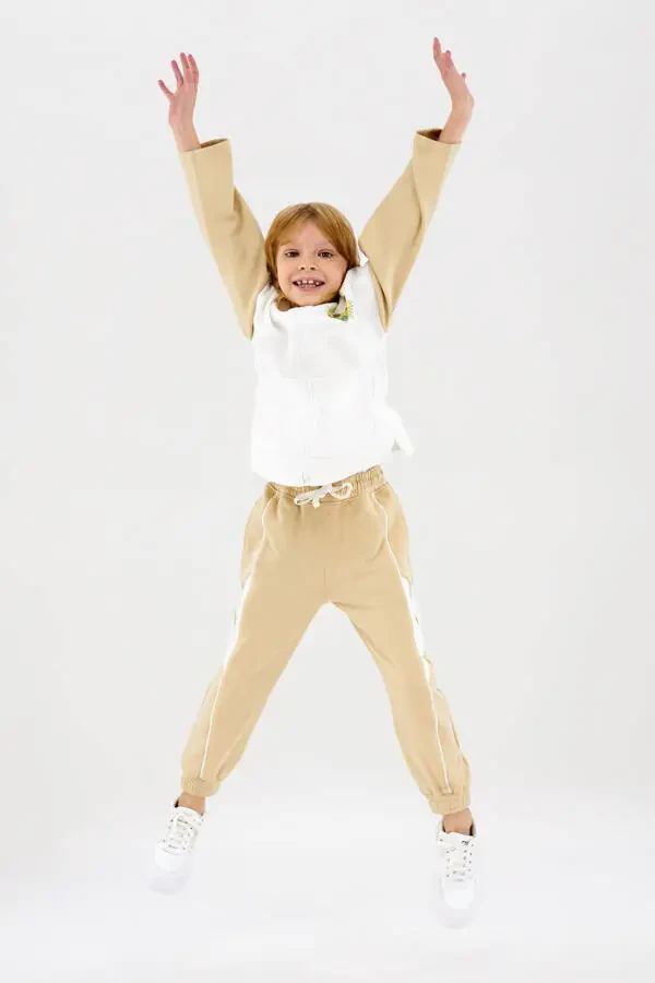 Kız Çocuk Beyaz Kapüşonlu Sweatshirt - 3