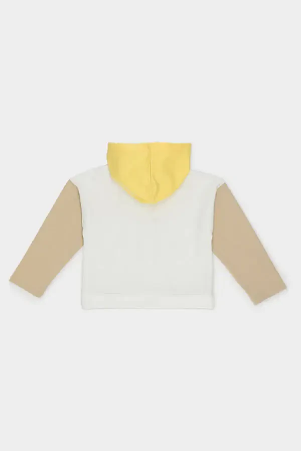 Kız Çocuk Beyaz Kapüşonlu Sweatshirt - 5