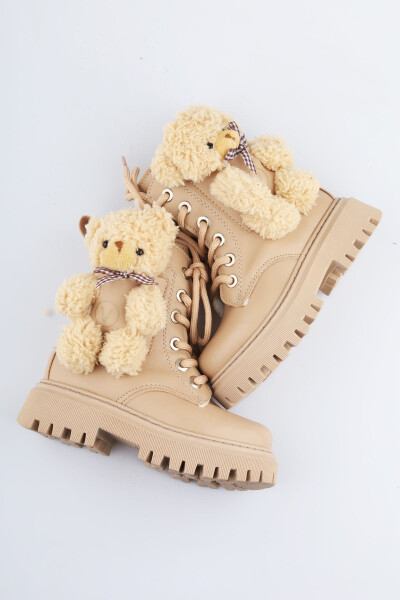 Kız Çocuk Bot Çocuk Bot İçi Yünlü Bot Kız Çocuk Botu Ortopedik Kız Çocuk Botu İçi Kürklü Çocuk Botu-Bej - 1