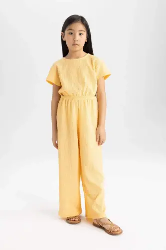 Kız Çocuk Bürümcük Kısa Kollu Tulum C2993A824SM-Turuncu - 1