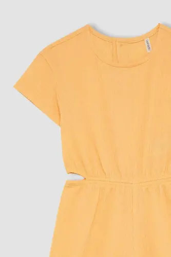 Kız Çocuk Bürümcük Kısa Kollu Tulum C2993A824SM-Turuncu - 7