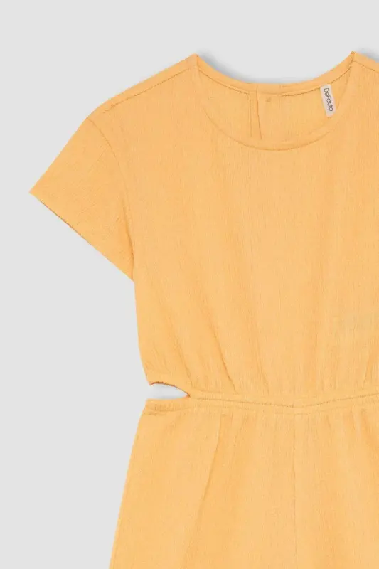 Kız Çocuk Bürümcük Kısa Kollu Tulum C2993A824SM-Turuncu - 7