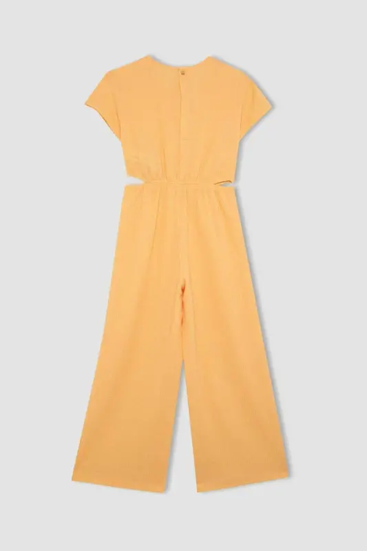 Kız Çocuk Bürümcük Kısa Kollu Tulum C2993A824SM-Turuncu - 8