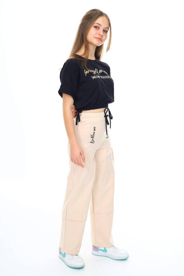 Kız Çocuk Compact Penye %100 Pamuk Spor Ikili Yazlık Alt-üst Takım-Siyah - 2