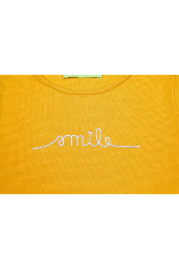 Kız Çocuk Crop Tshirt - Sarı - 2
