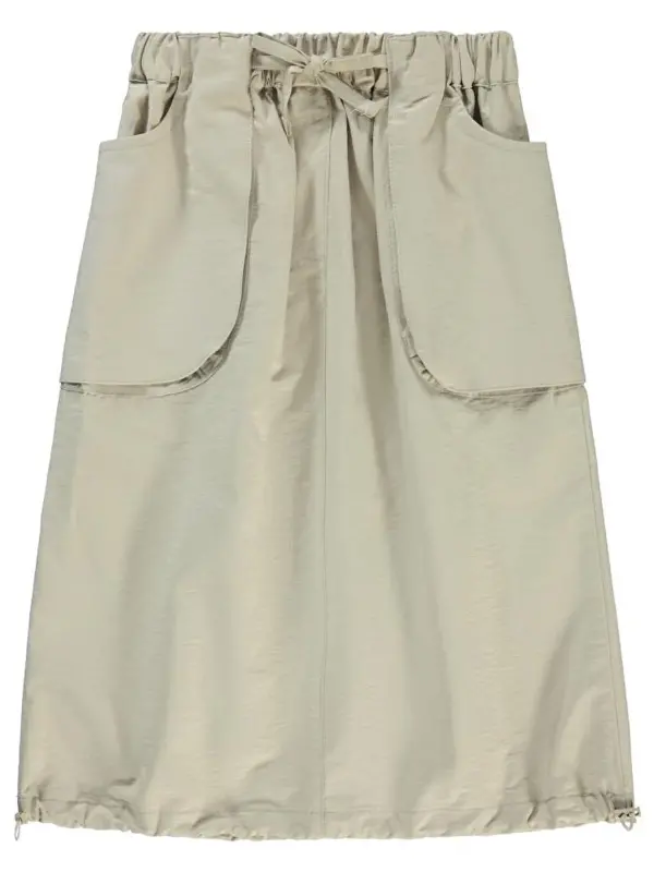 Girls Körük Cepli Uzun 6-9 Yaş Etek - Bej 7-8 Yaş-Bej - 1