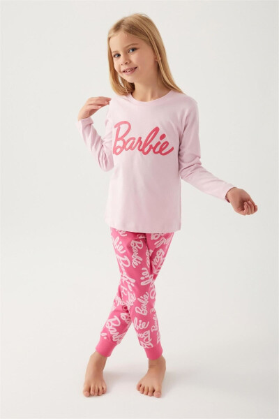 Kız Çocuk Garson Boy Pijama Takımı Toz Pembe L1766-G - 1