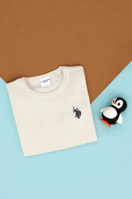 Kız Çocuk Krem Basic Bisiklet Yaka Kazak 50275851-VR071-7488 - U.S. POLO ASSN.