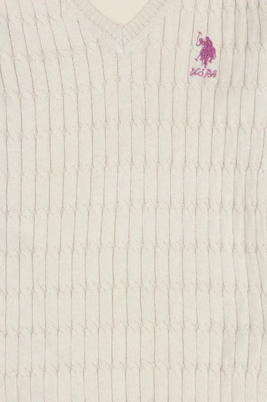 Kız Çocuk Krem Basic Kazak 50275632-VR071 - 7488 - 3