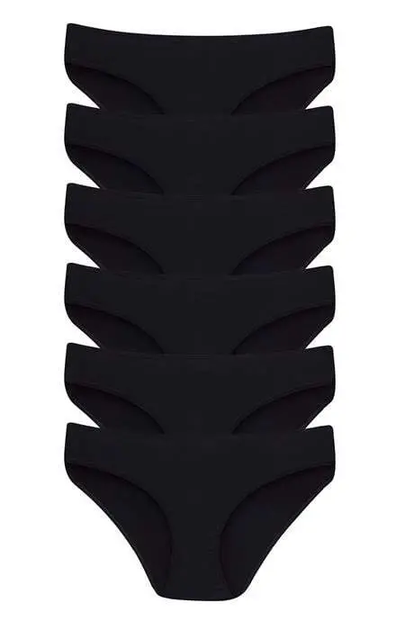 Kız Çocuk Külot Siyah %100 Pamuklu 6'lı Paket - 3