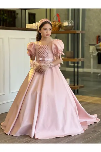 KIZ ÇOCUK MEZUNİYET, ÖZEL GÜN ABİYE TARLATANLI ELDİVEN-Somon - 3