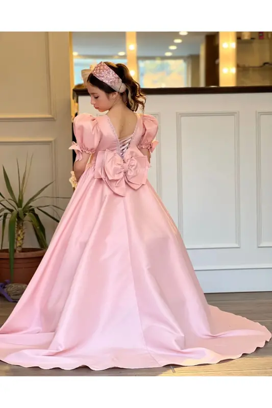 KIZ ÇOCUK MEZUNİYET, ÖZEL GÜN ABİYE TARLATANLI ELDİVEN-Somon - 7