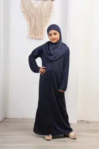 Kız Çocuk Namaz Elbisesi-lacivert - KUTAY COLLECTION (1)