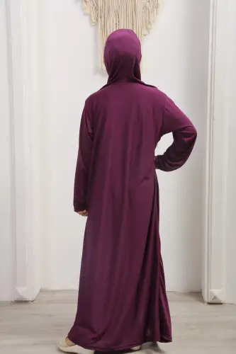 Kız Çocuk Namaz Elbisesi-mor - KUTAY COLLECTION (1)