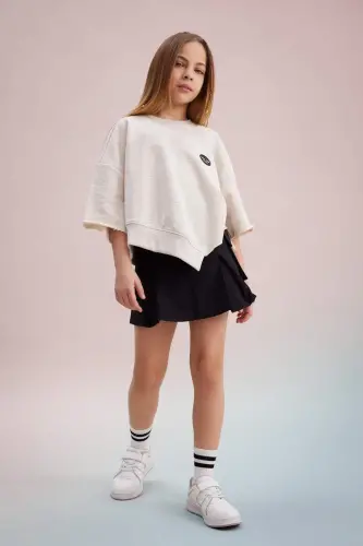 Kız Çocuk Pamuklu Kargo Cepli Etek C0126A824SP - 1