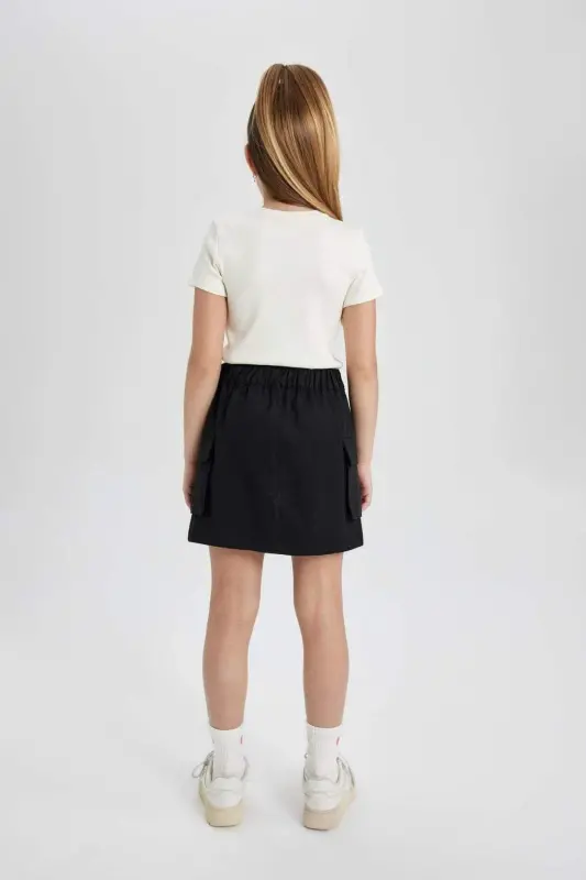 Kız Çocuk Pamuklu Kargo Cepli Etek C0126A824SP - 8