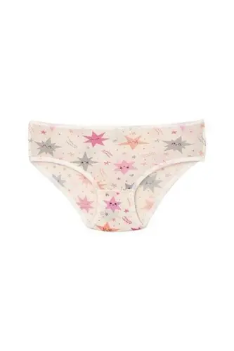 Kız Çocuk Pamuklu Renkli Baskılı Külot 6'lı Paket Karışık Renkli - 6