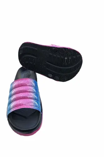 Kız Çocuk Parlak Kaydırmaz Taban Yazlık Havuz Deniz Banyo Plaj Terlik-PARLAK ÇOCUK - 3