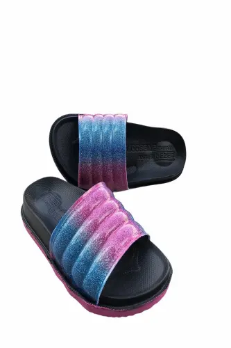 Kız Çocuk Parlak Kaydırmaz Taban Yazlık Havuz Deniz Banyo Plaj Terlik-PARLAK ÇOCUK 