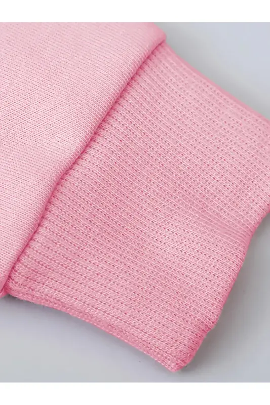 Kız Çocuk Pembe Panda Kelebek Baskılı Kapşonlu Fermuarlı Hırka-Pembe1 - 3