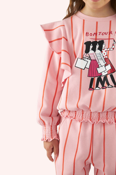 Kız Çocuk Pembe Sweatshirt - Panço (1)