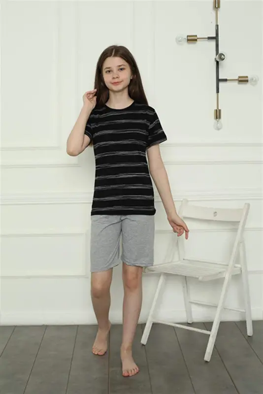 Kız Çocuk Penye Şortlu Pijama Takım 20405 - 5