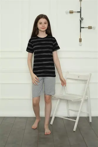 Kız Çocuk Penye Şortlu Pijama Takım 20405 - 8