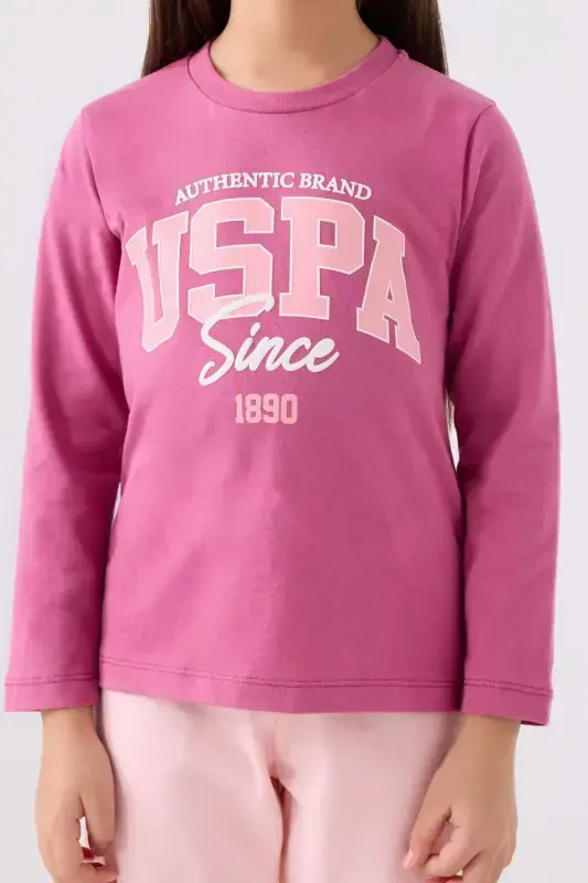 Kız Çocuk Pembe Uzun Kol Pijama Takım - 4