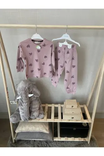 Kız çocuk pijama takımı-Pembe 