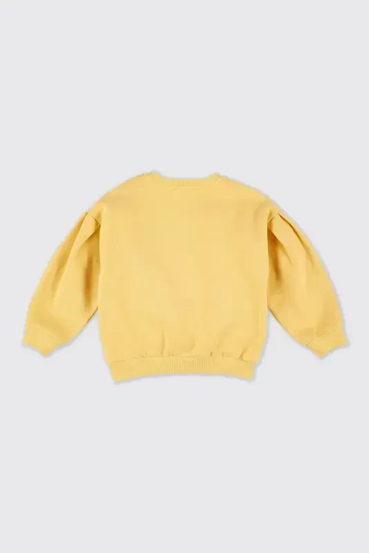 Kız Çocuk Sarı Sweatshirt-014 - 2