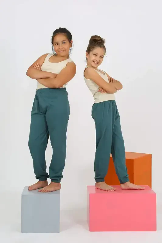 Kız Çocuk Sıfır Kol Ten Rengi Penye Pijama Takım 20433 - 7