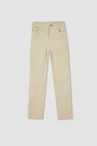 Kız Çocuk Slim Fit Okula Dönüş Pantolon K9028a622au - Bej-BG203 - 6