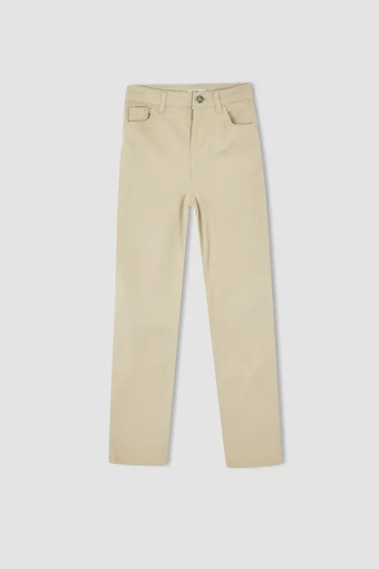 Kız Çocuk Slim Fit Okula Dönüş Pantolon K9028a622au - Bej-BG203 - 6