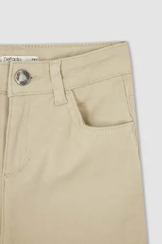 Kız Çocuk Slim Fit Okula Dönüş Pantolon K9028a622au - Bej-BG203 - 7