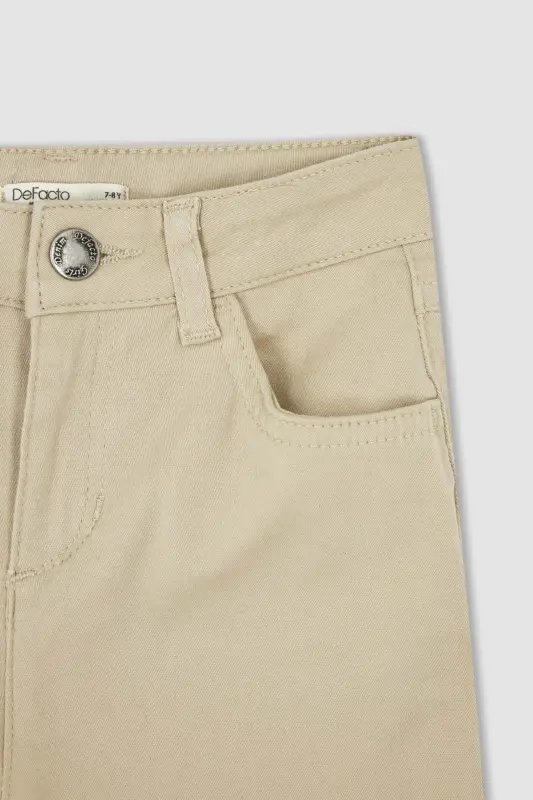 Kız Çocuk Slim Fit Okula Dönüş Pantolon K9028a622au - Bej-BG203 - 7