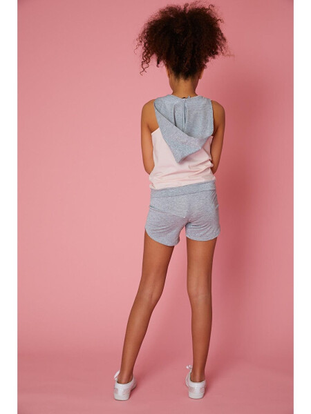 Pembe Kız Çocuk Super Beautiful Kapüşonlu Bluz-Pembe - 3