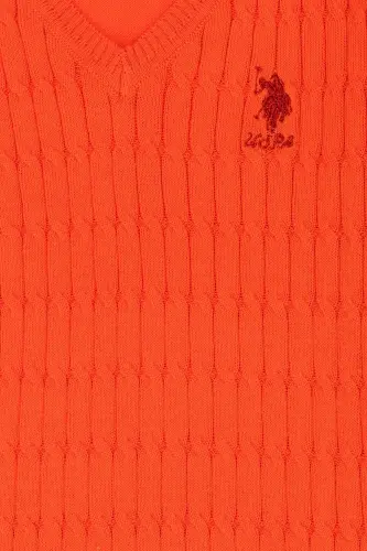 Kız Çocuk Turuncu Basic Kazak 50275632-VR181-164806 - 3