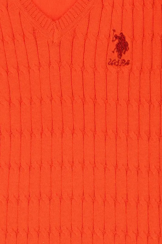 Kız Çocuk Turuncu Basic Kazak 50275632-VR181-164806 - 3