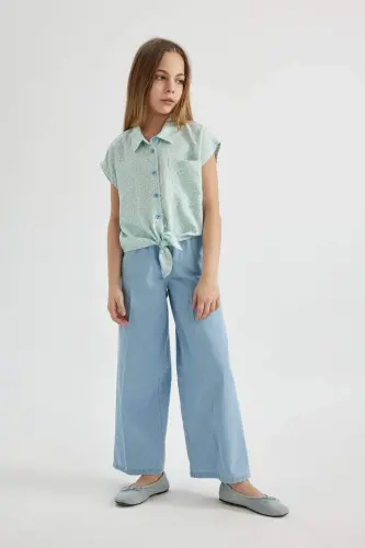 Kız Çocuk Wide Leg Geniş Paça Jean Pantolon B4951A824SM - 3