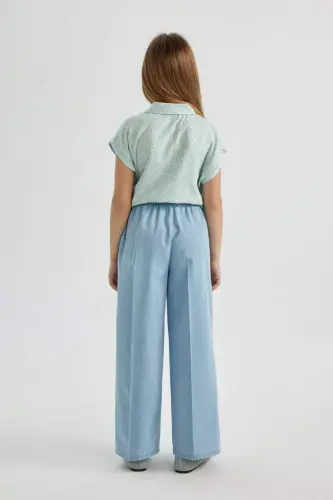 Kız Çocuk Wide Leg Geniş Paça Jean Pantolon B4951A824SM - 5