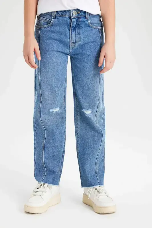 Kız Çocuk Wide Leg Geniş Paça Jean Pantolon C2238A824SM - 4